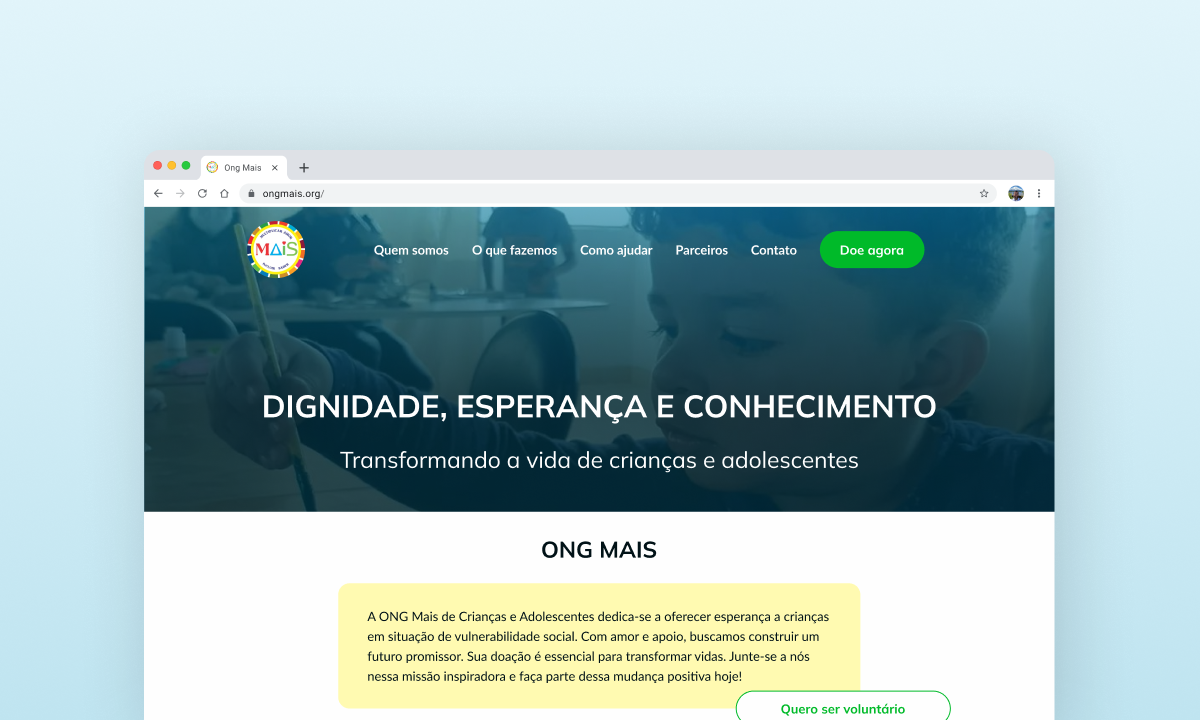 ONG Mais — site institucional
